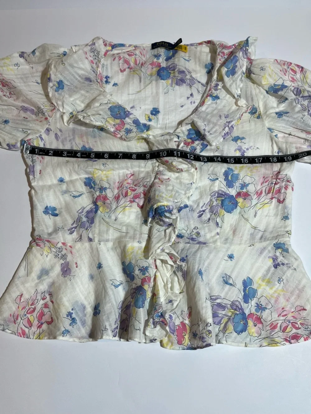 Polo Ralph Lauren Ryle Floral Print Ruffle Trim Blouse - Picture 7 of 11